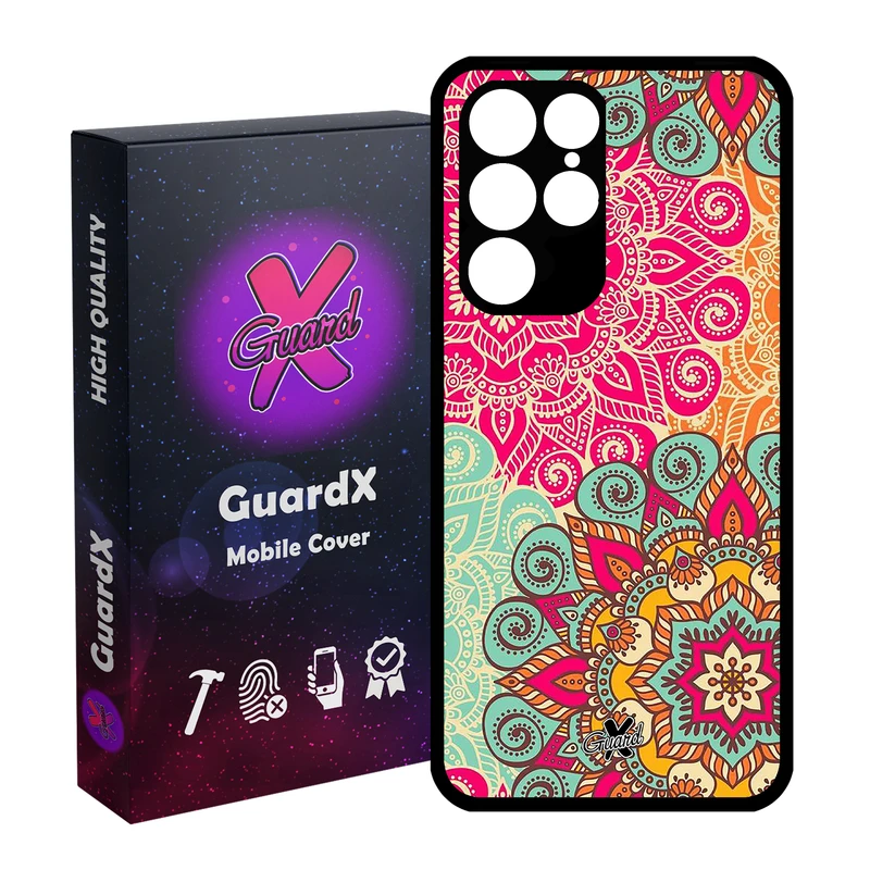 کاور گارد ایکس طرح Mandala مدل Glass10214 مناسب برای گوشی موبایل سامسونگ Galaxy S22 Ultra