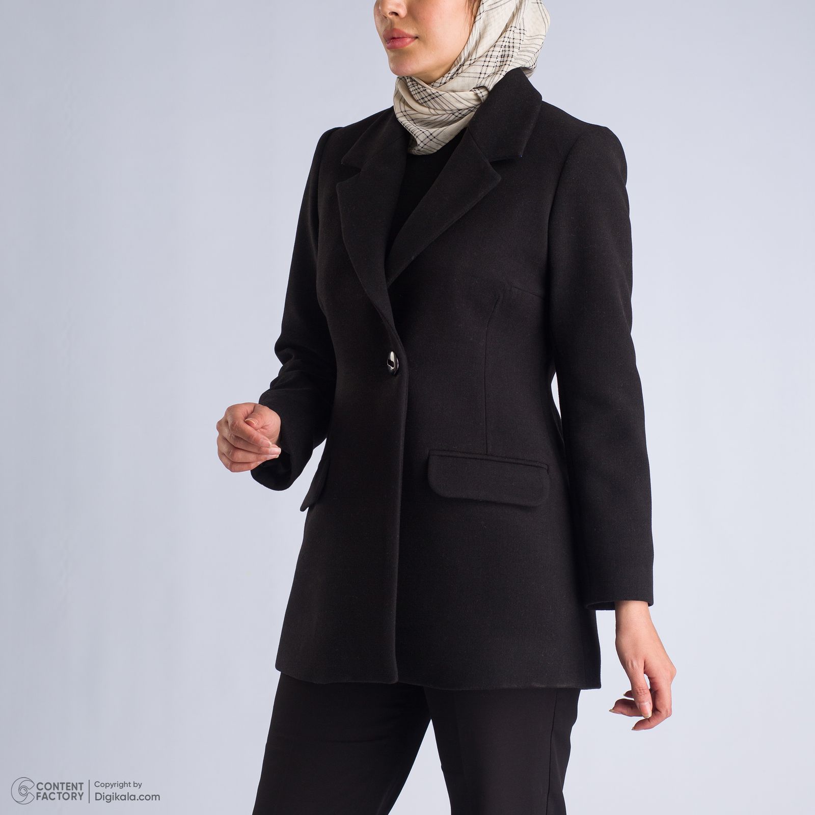 پالتو زنانه عصر جدید مدل 3048-1 رنگ مشکی -  - 3