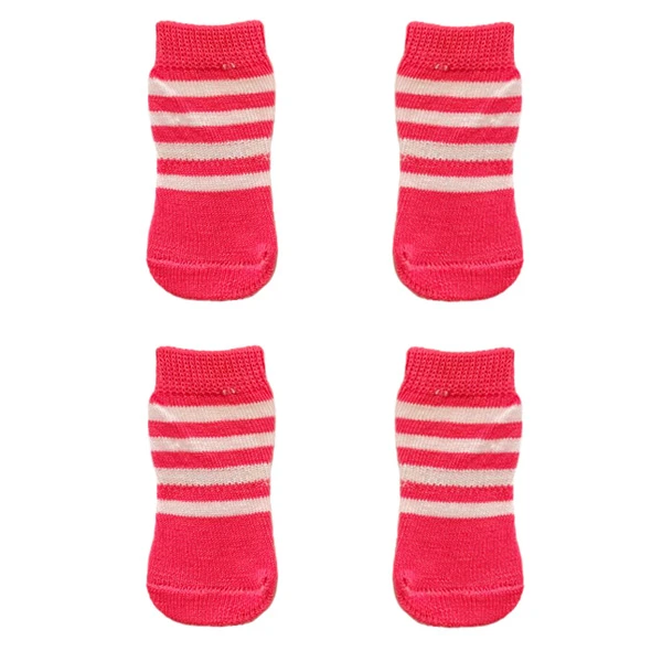 جوراب سگ و گربه مدل راه راه سایز L مجموعه 4 عددی