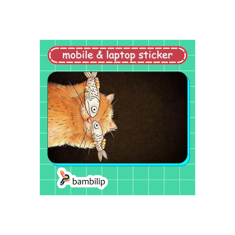 استیکر بامبیلیپ مدل کارت عابر طرح گربه ی چشم ماهی کد 7013384