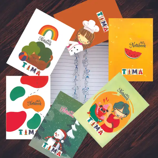 دفتر مشق 40 برگ تیما مدل آدم برفی مجموعه 6 عددی