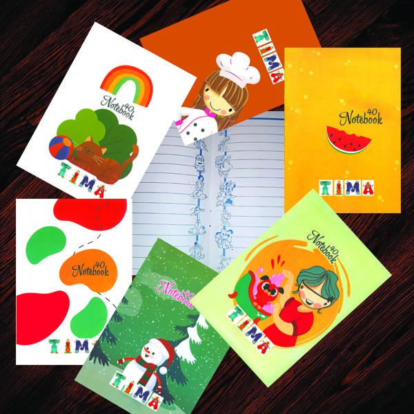 دفتر مشق 40 برگ تیما مدل آدم برفی مجموعه 6 عددی