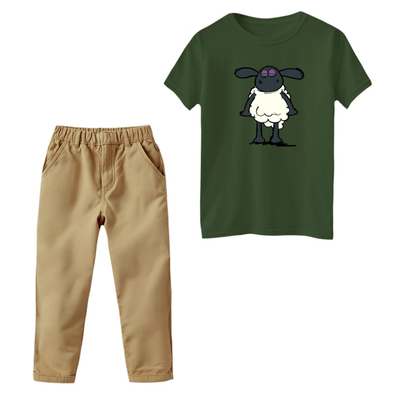 ست تی‌شرت و شلوار دخترانه مدل بره ناقلا