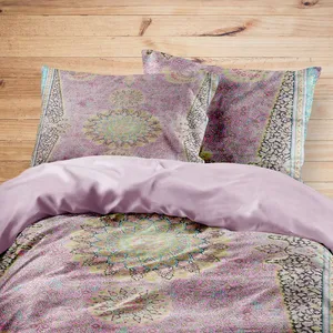 سرویس روتختی مدوپد طرح قالی قم لچک و ترنج گلدانی مدل C-Ghom120 یک نفره 4 تکه