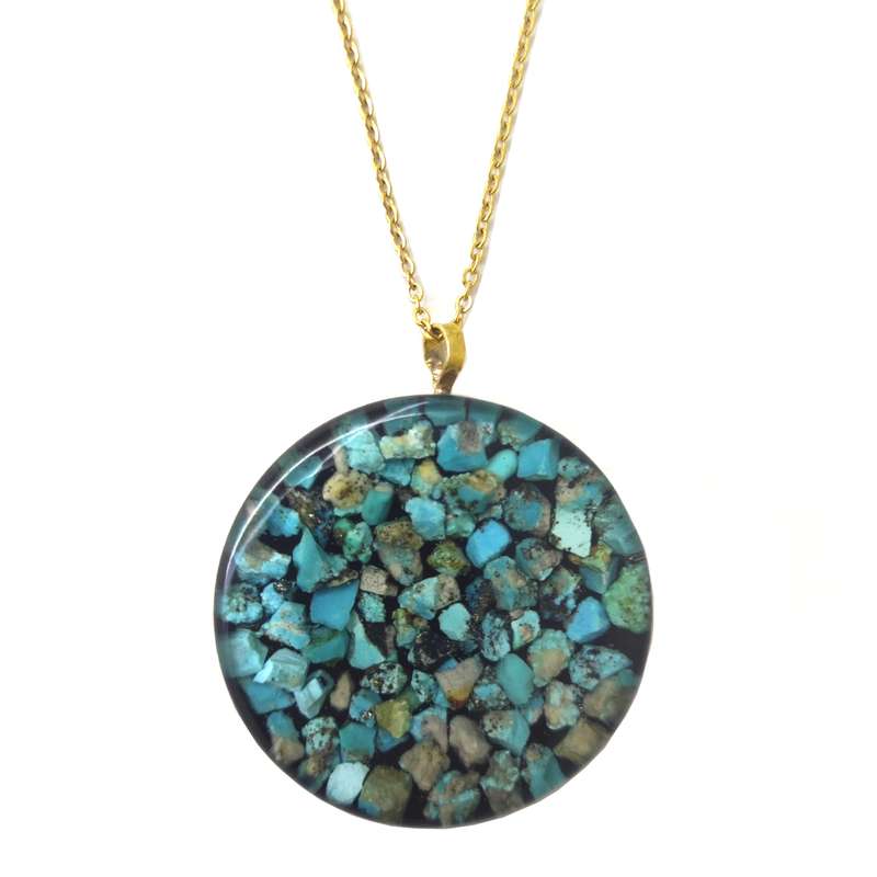 گردنبند زنانه مدل فیروزه رزینی گردنبند زنانه مدل فیروزه رزینی