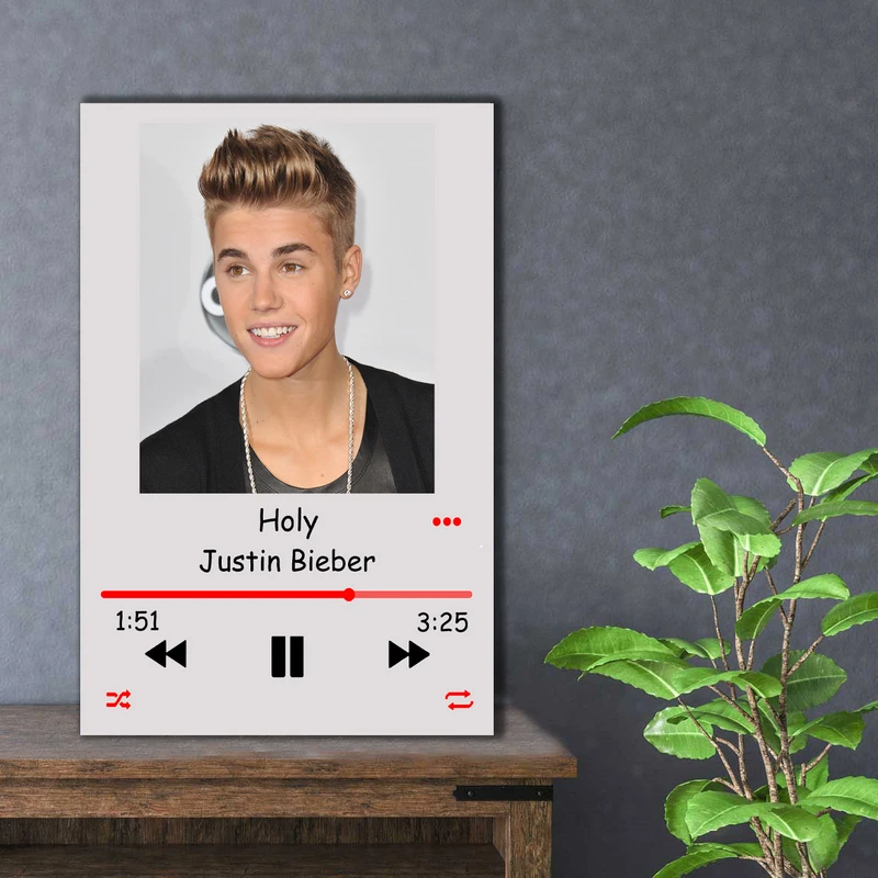 تابلو شاسی مدل موزیک طرح جاستین بیبر justin bieber Holy کد MP3-2