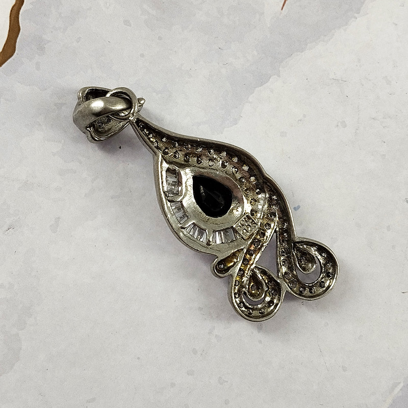 آویز گردنبند نقره زنانه سلین کالا مدل یاقوت کبود کد 1002