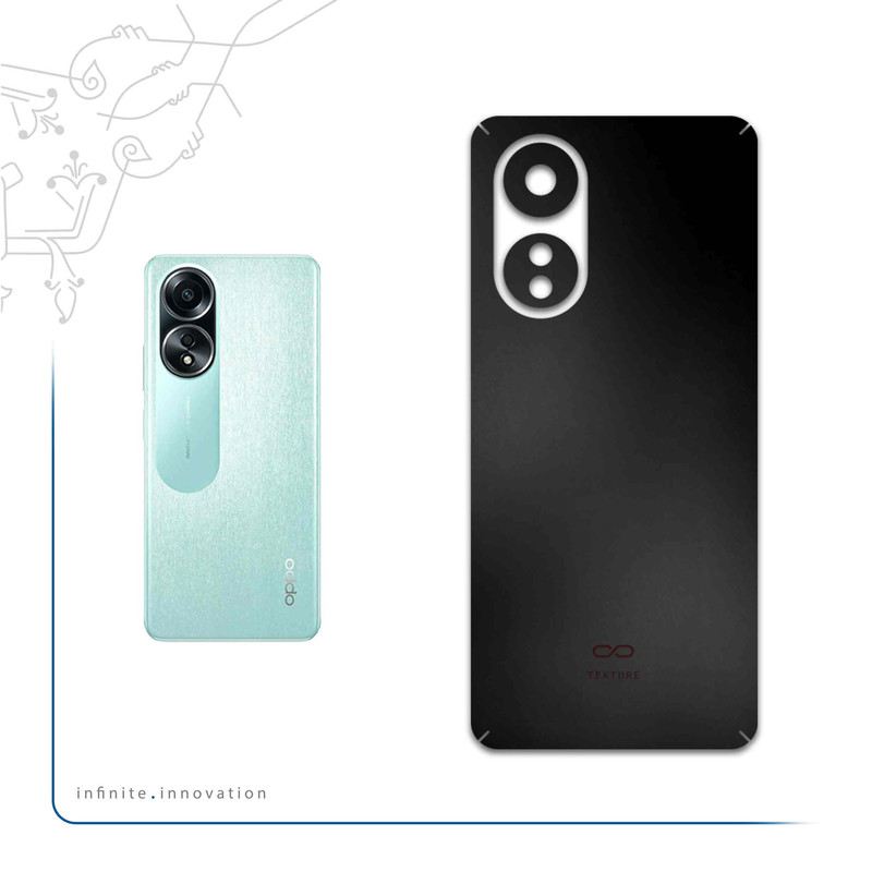 برچسب پوششی ماهوت مدل Matte-Black مناسب برای گوشی موبایل اپو A58 4G