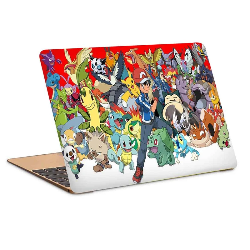 استیکر لپ تاپ طرح ash and all pokemonکد c-51مناسب برای لپ تاپ 15.6 اینچ