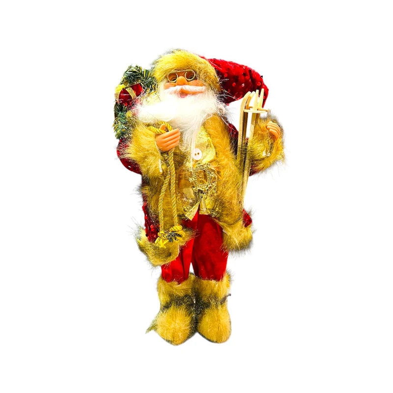 عروسک مدل بابانوئل اسکی سوار ارتفاع 30 سانتی متر 