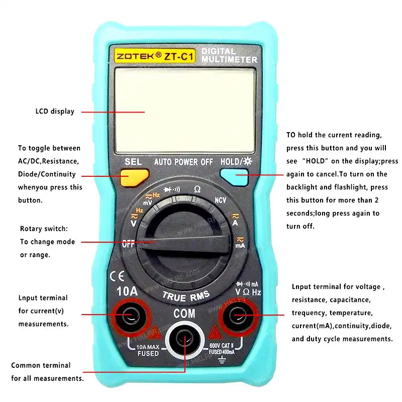 مولتی متر دیجیتال زویی مدل ZT_C1