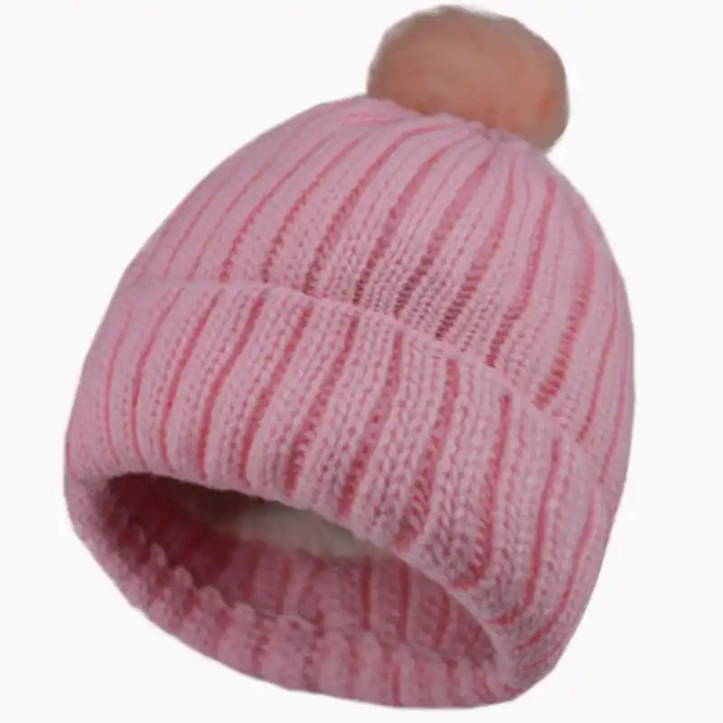 کلاه بافتنی مدل پوم دار داخل خز