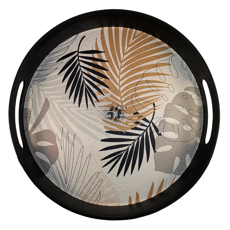 سینی دسته دار مدل گرد بامبو سایز 30*30 سانتی متر