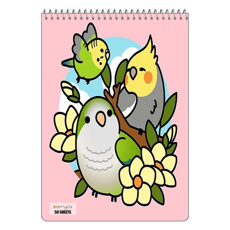 دفتر نقاشی 50 برگ سیمی کارنیکا طرح طوطی Parrot کد 23969