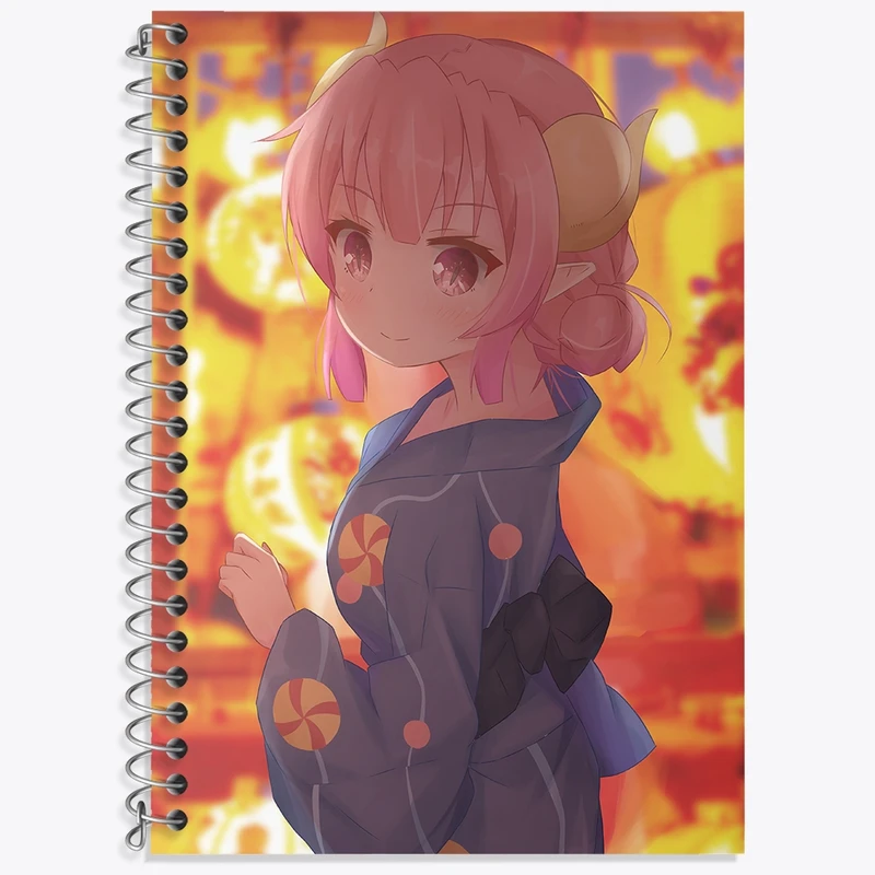 دفتر زبان 50 برگ خندالو مدل سه خط طرح ایلولو انیمه اژدهای خدمتکار کوبایاشی کد 36332