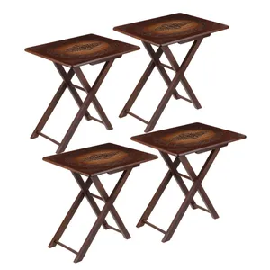 میز عسلی مدل چمدانی تاشو کد 002 مجموعه 4 عددی