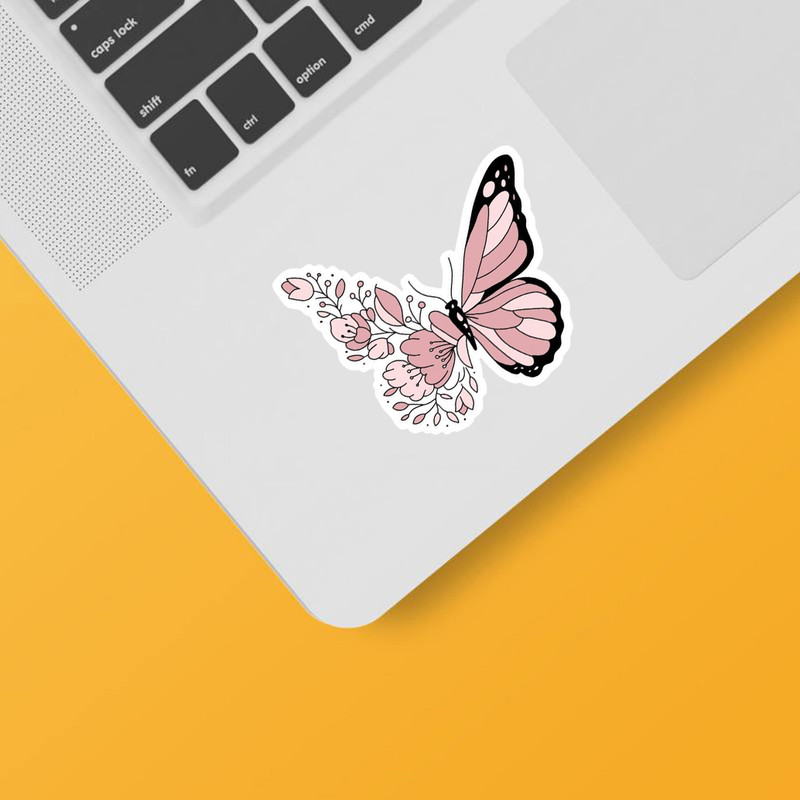 استیکر لپ تاپ و موبایل بووم طرح پروانه کد 01
