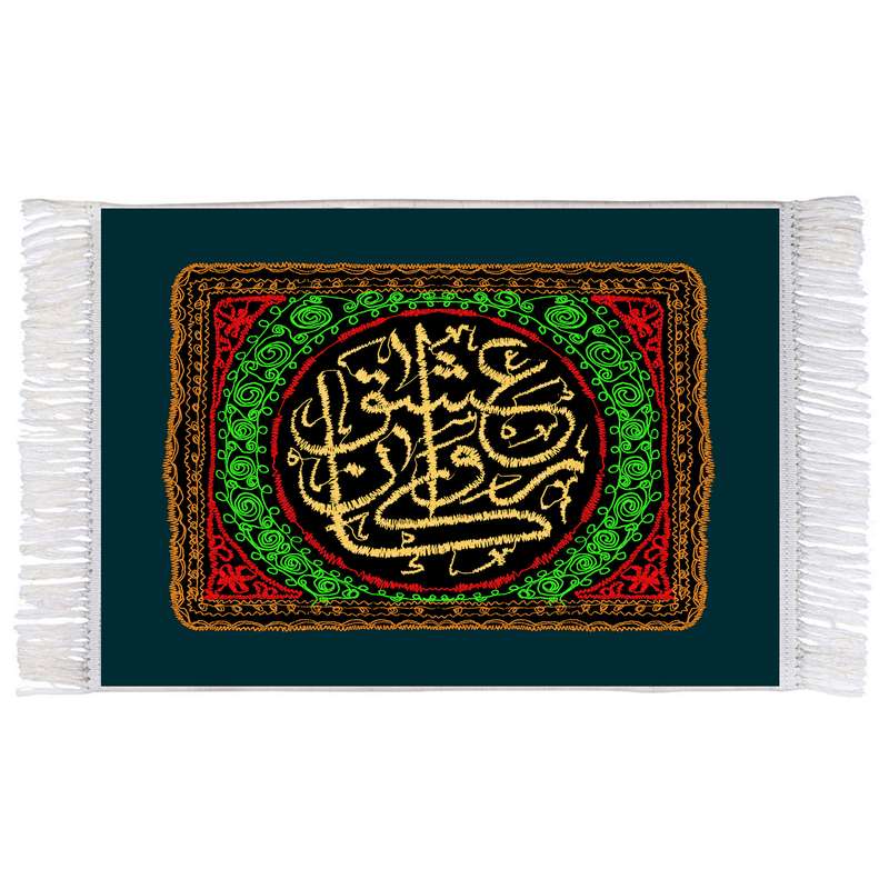 فرش ماشینی دیوارکوب اطلس آبی طرح کاروان عشق مدل T2516 