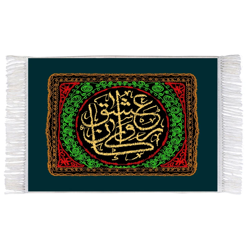فرش ماشینی دیوارکوب اطلس آبی طرح کاروان عشق مدل T2516
