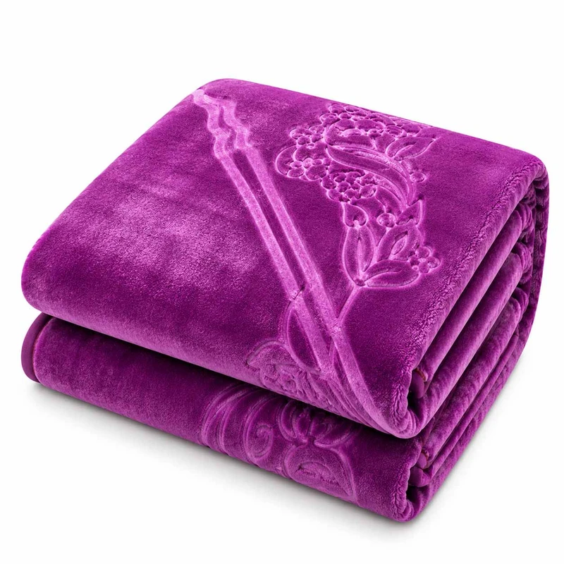 پتو دو لایه 2 نفره نساجی لاله مهرگان مدل الوان طرح گل سایز 230x210 سانتی‌متر