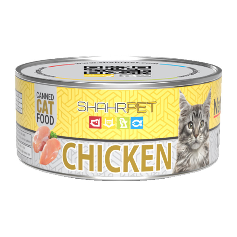 کنسرو نچرال گربه شهرپت مدل Chicken وزن 120 گرم بسته 6 عددی