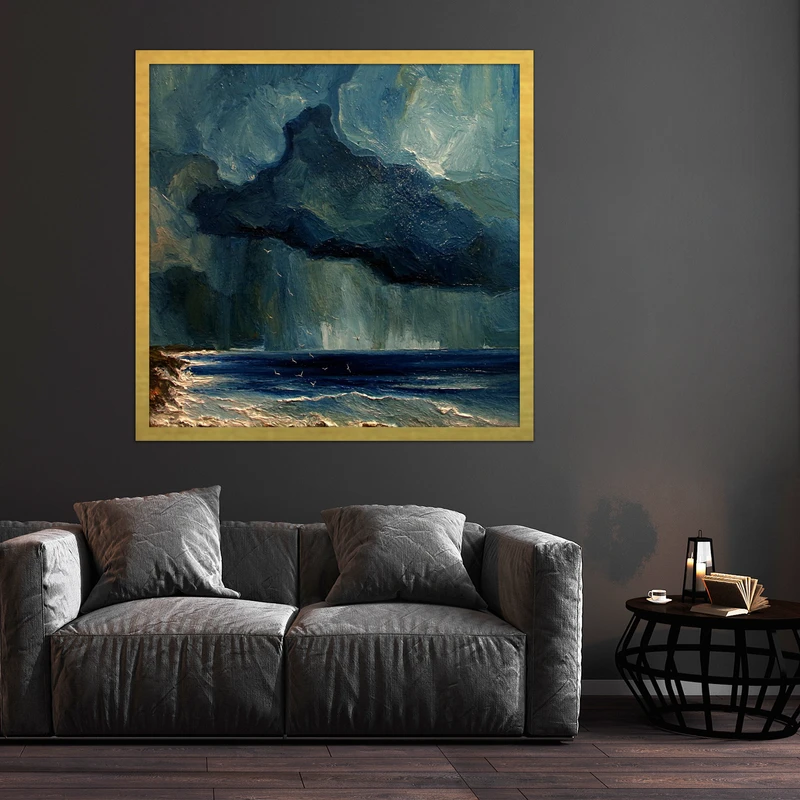 تابلو بکلیت طرح نقاشی مدل DY1036 فریم طلایی