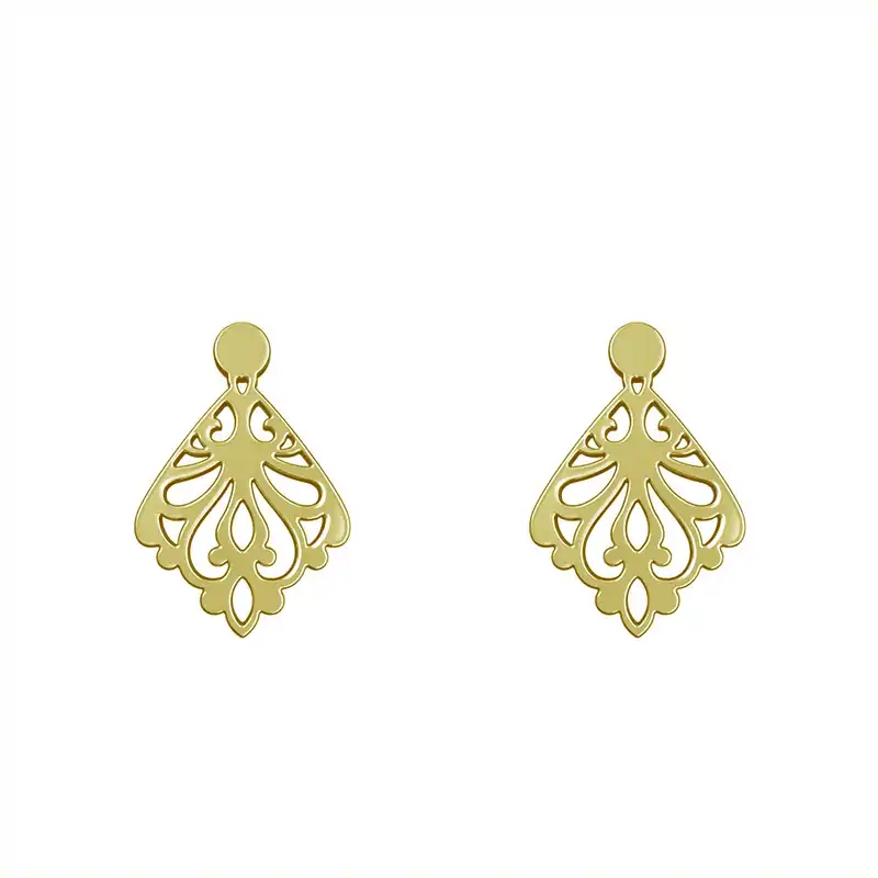 گوشواره طلا 18 عیار زنانه مدوپد مدل اسلیمی کد GA1-15301