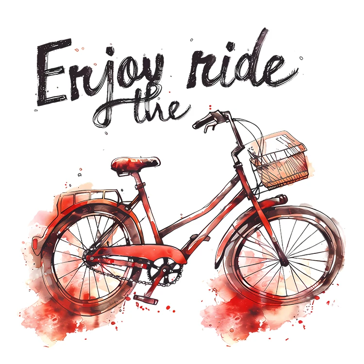 استیکر پارچه و لباس پاد آفرین مدل کارتونی دوچرخه کد S3925