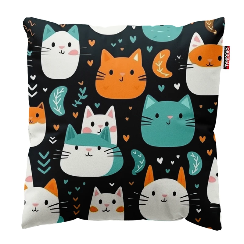 کوسن پاد آفرین مدل کارتونی طرح گربه کد PK403717 سایز 40*40 سانتی متر