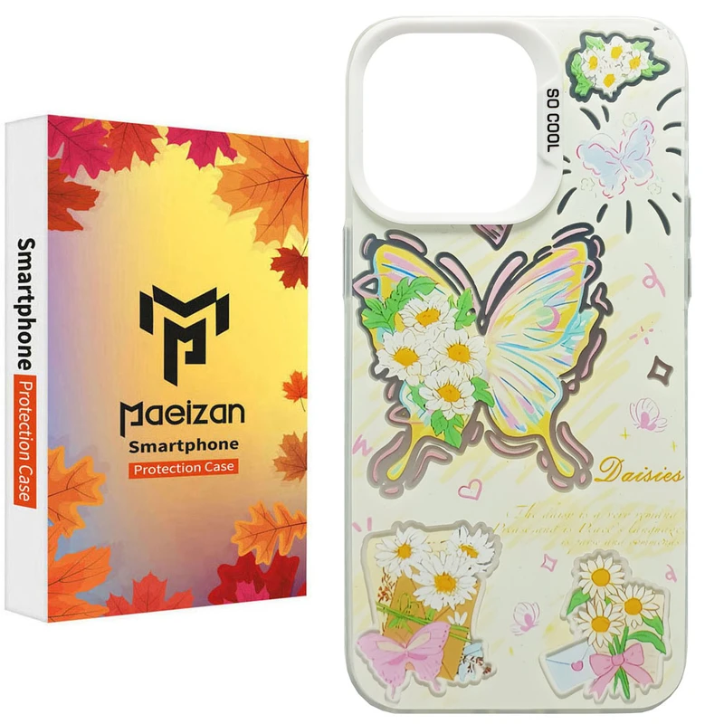 کاور پاییزان مدل شمع گل پروانه طرح لاکچری مناسب برای گوشی موبایل اپل IPhone 13 / 14