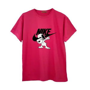 تی شرت آستین کوتاه زنانه مدل اسنوپی رنگ سرخابی