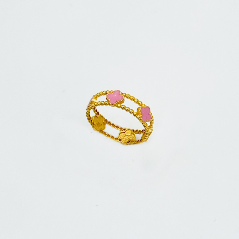 انگشتر طلا 18 عیار زنانه با طرح ونکلیف آرپلز گالری طلای اس بی اچ مدل 01 سایز 54