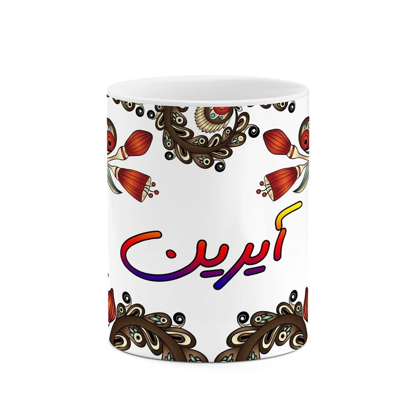 ماگ کاکتی مدل اسم آیرین طرح سنتی گل و بته کد mgh44008