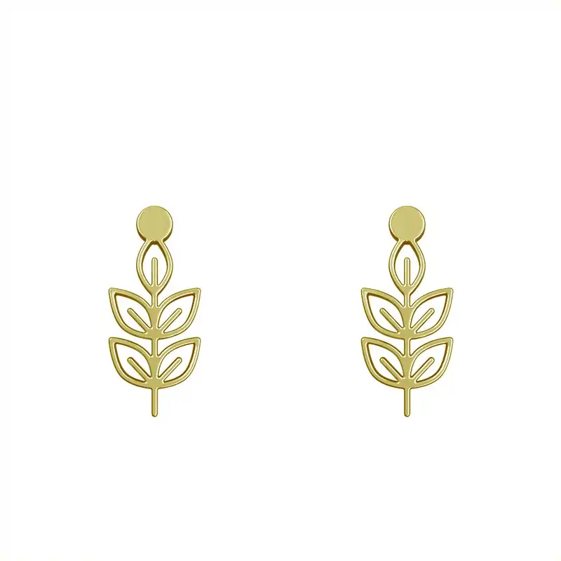 گوشواره طلا 18 عیار زنانه مدوپد مدل برگ کد GA1-15980