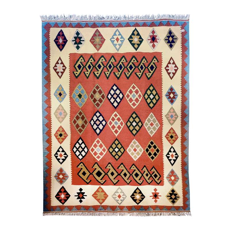 گلیم دستباف سه متری طرح لوزی مدل AA71