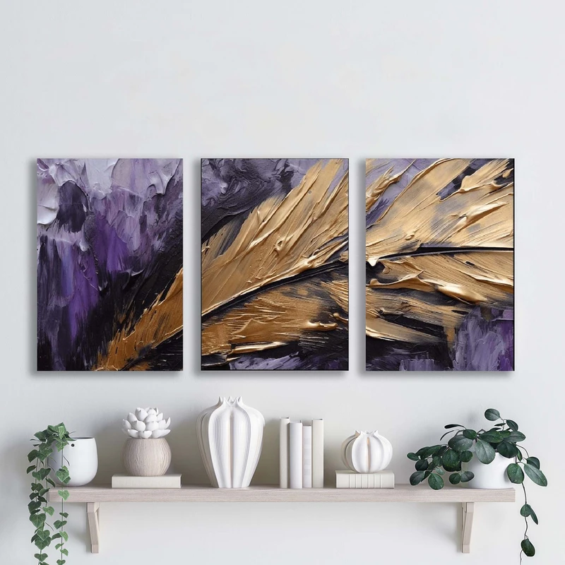 تابلو شاسی آتریسا مدل آبستره ATA017 مجموعه سه عددی