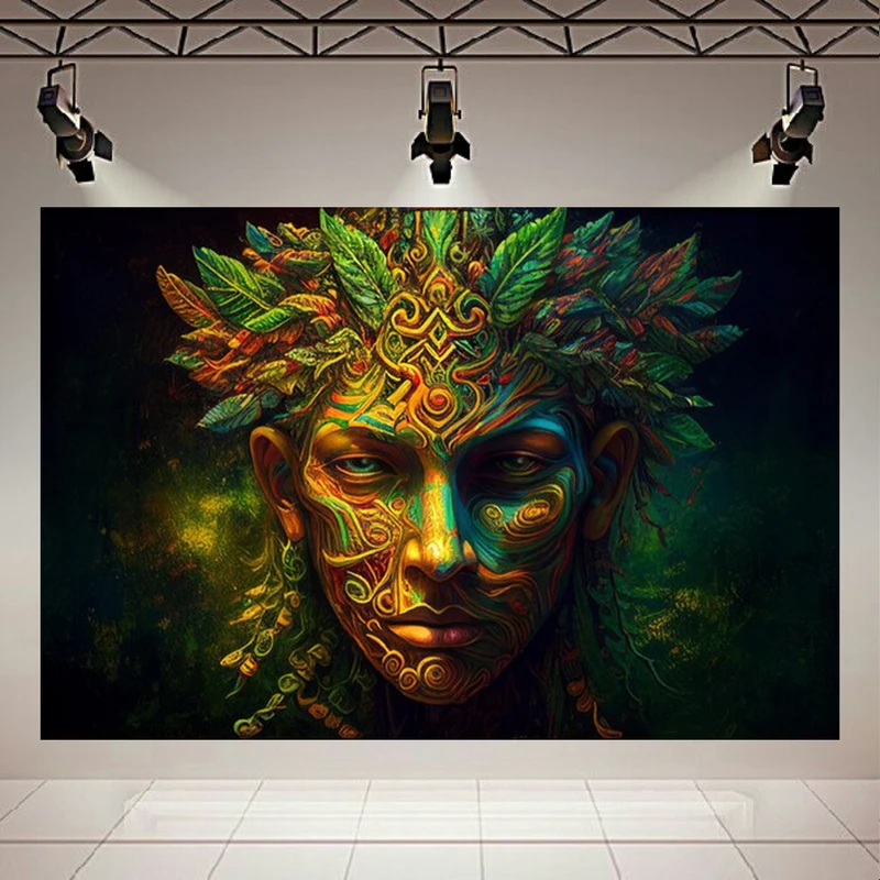 پوستر طرح مخمل انتزاعی سرخپوست و پیوند طبیعت کد AR303821