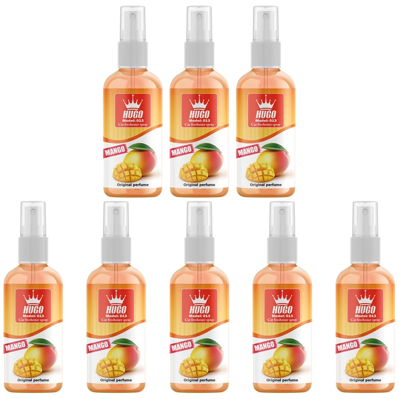 اسپری خوشبو کننده خودرو هوگو کد 013 با رایحه انبه حجم 50 میلی لیتر بسته 8 عددی