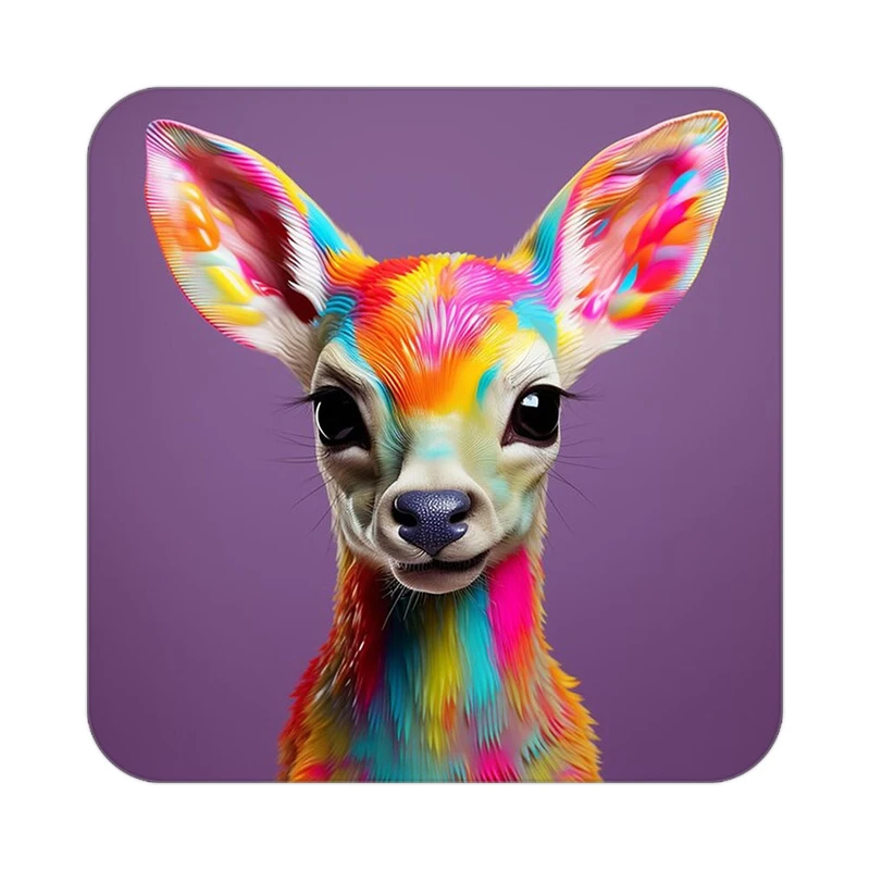 زیر لیوانی کاکتی طرح حیوانات رنگی مدل mp25294