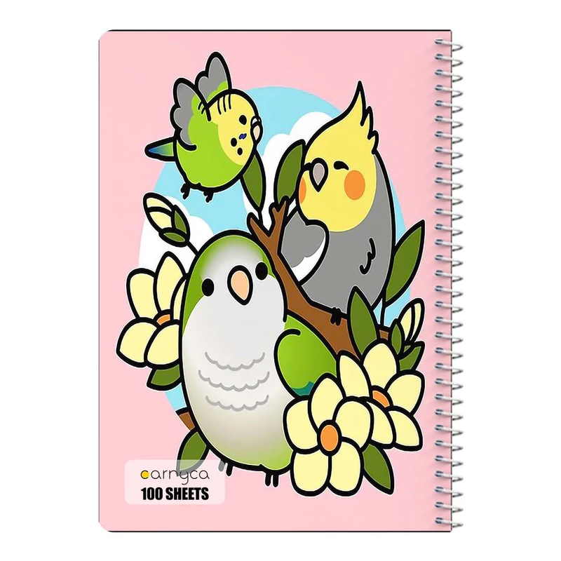 دفتر مشق 100 برگ سیمی کارنیکا طرح طوطی Parrot کد 95817