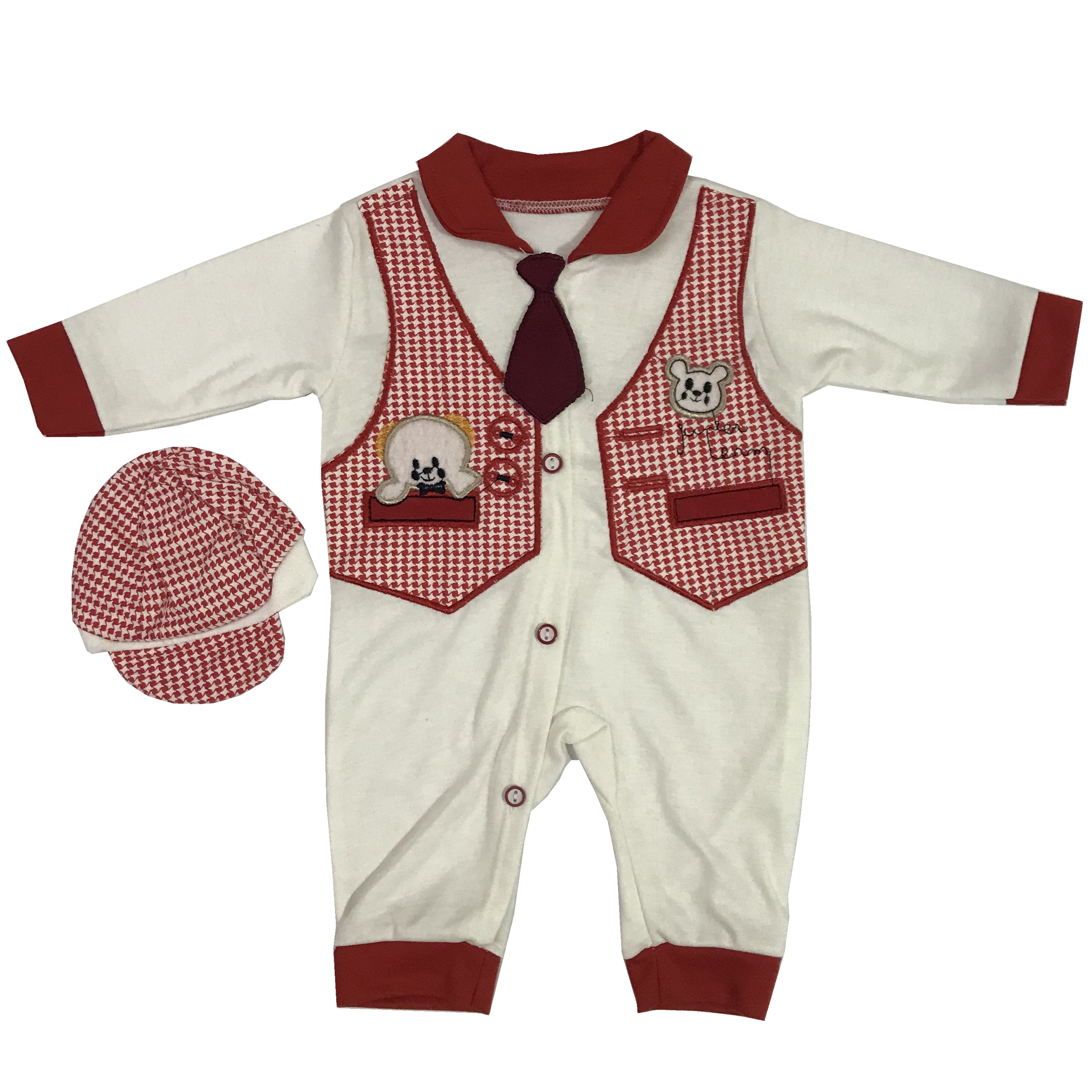 ست سرهمی و کلاه نوزادی مدل m10