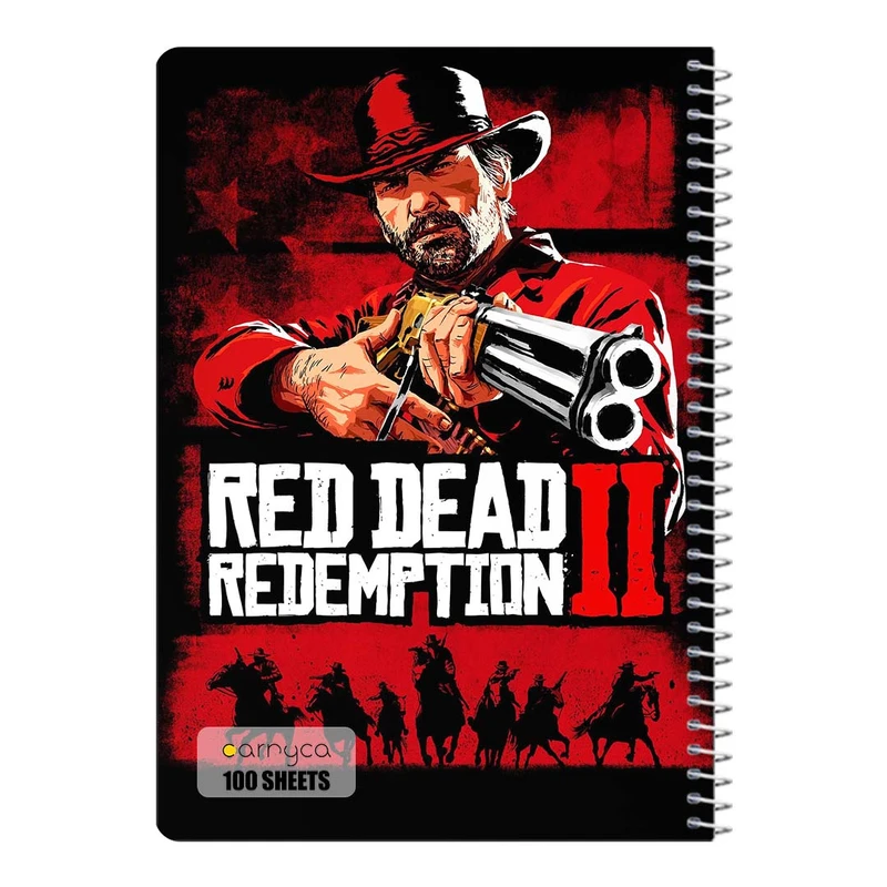 دفتر شطرنجی 100 برگ سیمی کارنیکا طرح رد دد Red Dead Redemption کد 64234