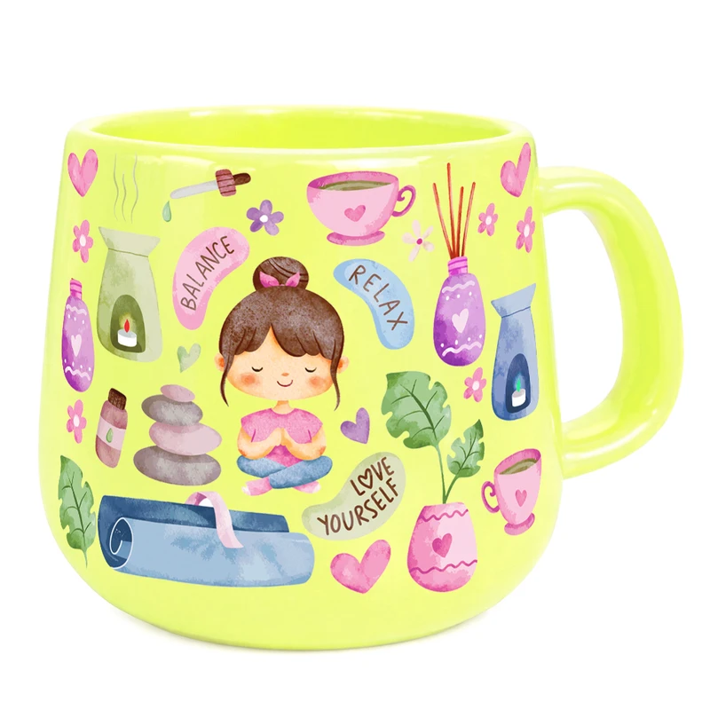 ماگ لاژید طرح دخترک مدل استیکر