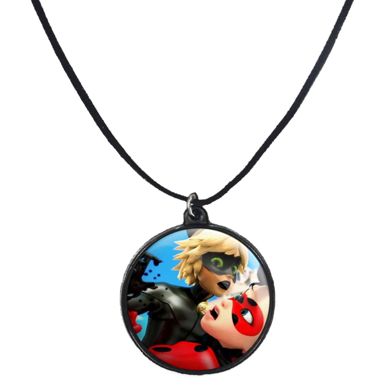 گردنبند پرمانه طرح کفشدوزکی کد pmb.1589 مدل دو طرفه