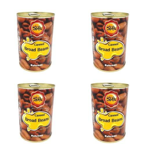 کنسرو باقالی پخته بهروز - 410 گرم بسته 4 عددی