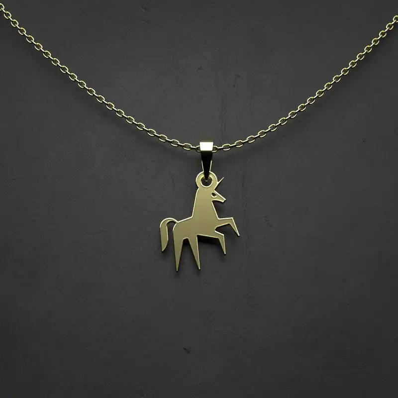 گردنبند طلا 18 عیار زنانه مدوپد مدل  طرح یونیکورن کد N1027