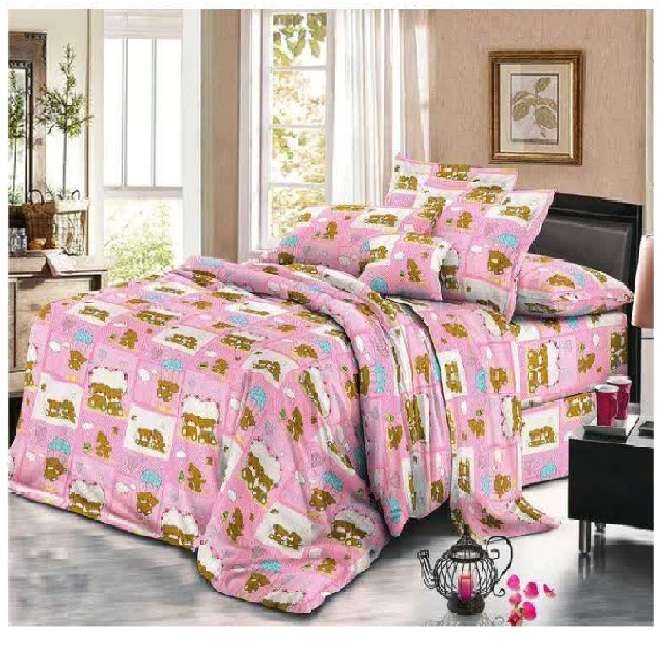 روکش لحاف مدل سگ نگهبان و خرس یک نفره سایز 160 ×220  سانتی متر