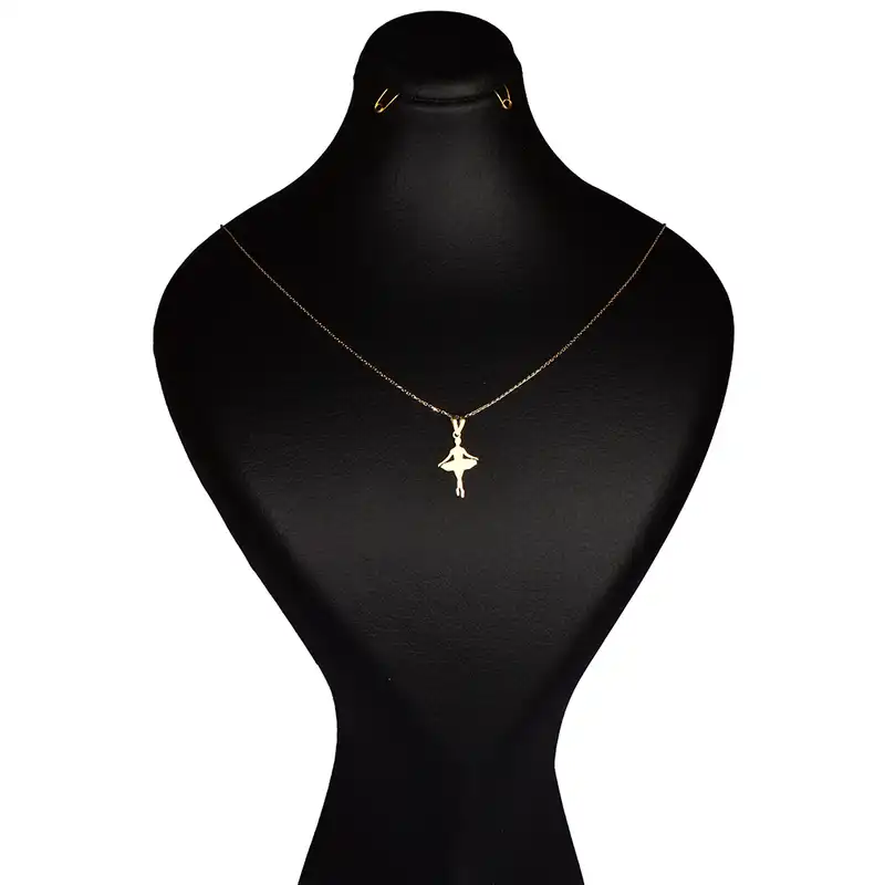 گردنبند طلا 18 عیار زنانه کرابو طرح بالرین مدل Kr7010