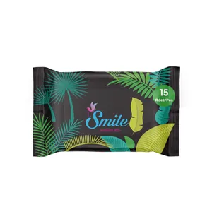 دستمال مرطوب اسمایل مدل sensitive skin بسته 15 عددی