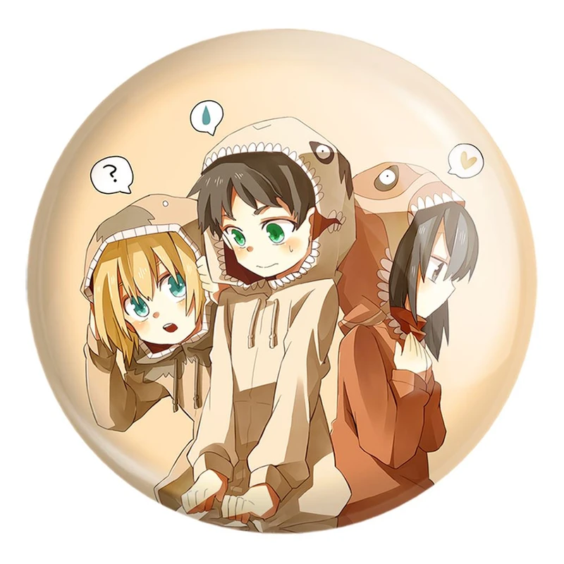 پیکسل خندالو طرح آرمین و میکاسا و ارن انیمه اتک آن تایتان Attack on Titan کد 10987 مدل بزرگ